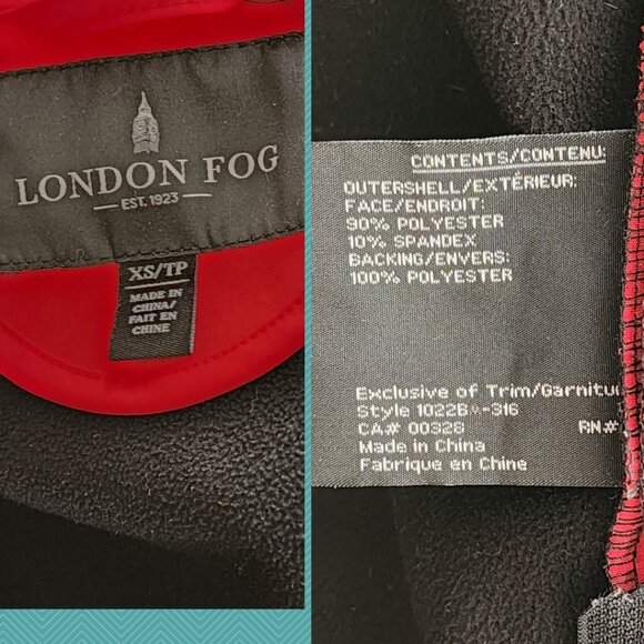 London Fog Red Softshell Full Zip Knee Length Jacket - Picture 4 of 4